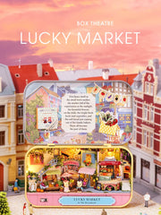 Kisoy Dollhouse Miniature with Furniture Kit  Handmade DIY House Model for Teens mature-themed Gift (Lucky Market)