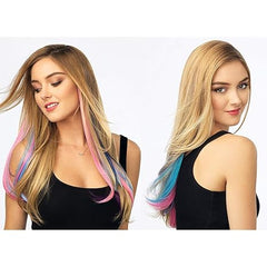 Colored straight hair extension clips