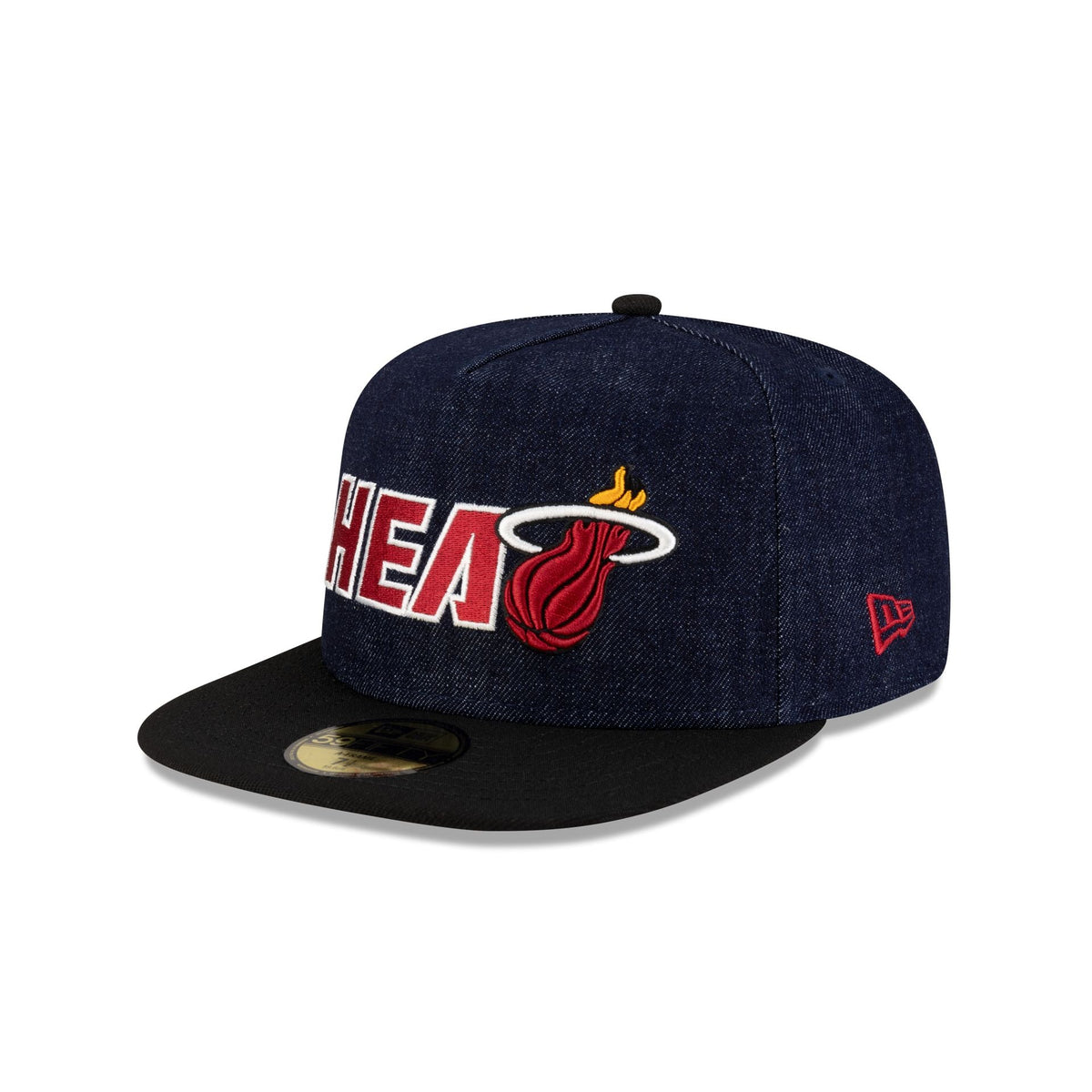 Miami Heat Navy Denim 59FIFTY A-Frame Fitted Hat