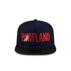 Portland Trail Blazers Navy Denim 59FIFTY A-Frame Fitted Hat