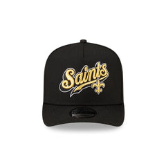 Born x Raised x New Orleans Saints Script Black 9FIFTY A-Frame Snapback Hat