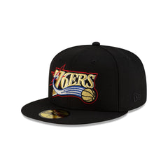 Philadelphia 76ers 1963-1976 Hardwood Classics Poly Black 59FIFTY Fitted Hat