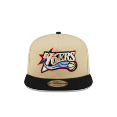 Philadelphia 76ers Hardwood Classics 2000s Gold 9FIFTY A-Frame Snapback Hat