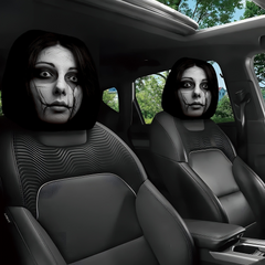 Wacky Double-Sided Printed Car Headrest Cover