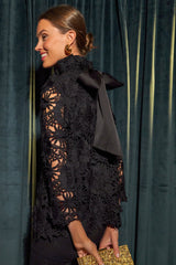 Black Guipure Lace Faye Blouse