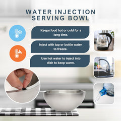 Stainless steel double layer thickened water filling mixing bowl