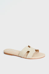 Beige Raffia Alibi Sandals