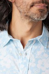 Light Blue Hibiscus Short Sleeve Windward Shirt