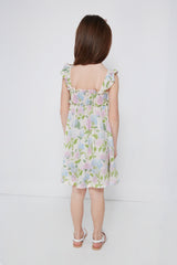 Hydrangeas Smocked Ruffle Sundress