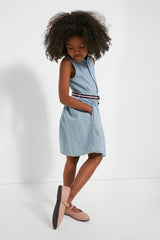 Belted Cotton Chambray Shirtdress