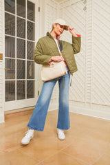 Cement Beige Small Joan Top Handle Bag