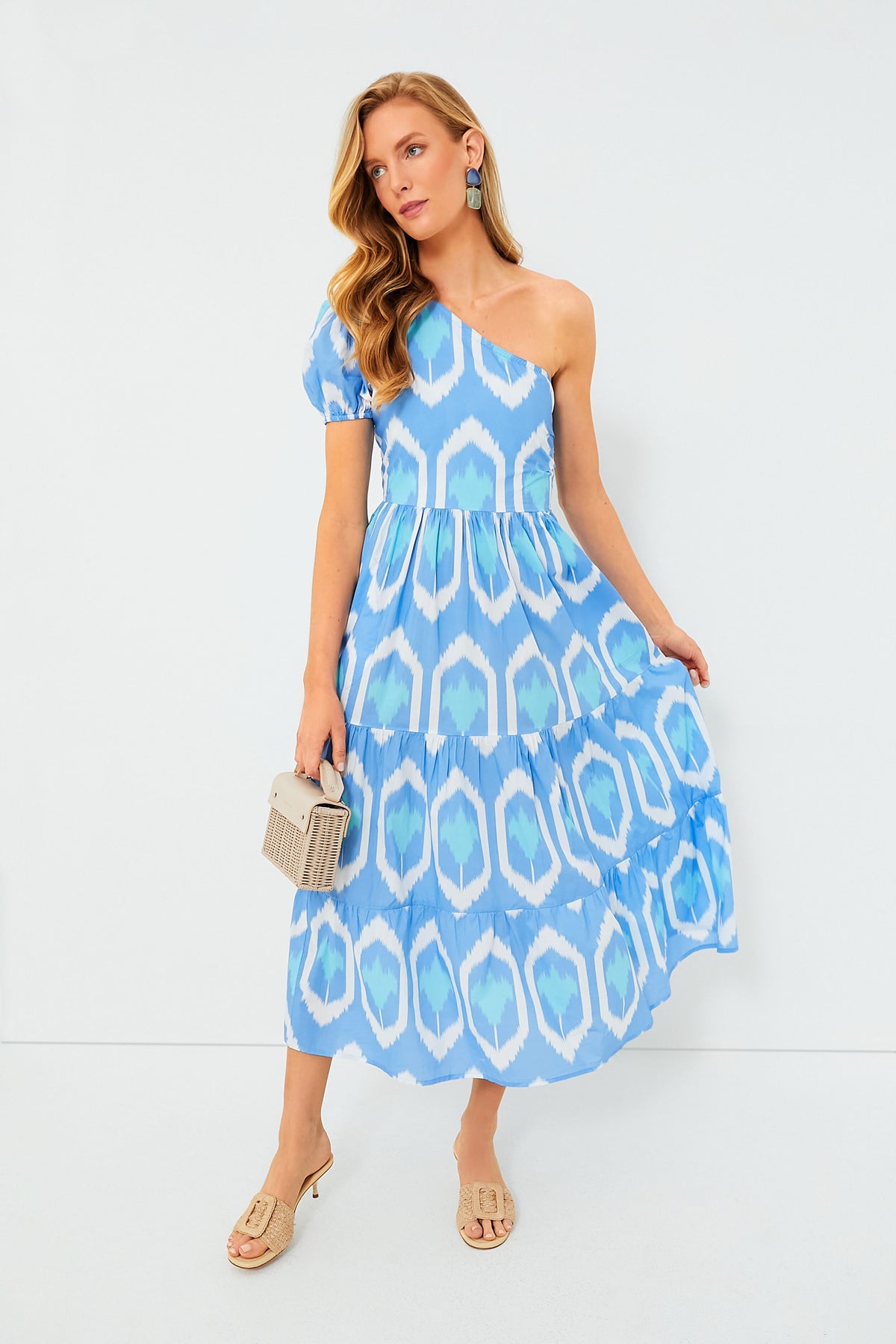 Exclusive Blue Odisha One Shoulder Maxi Dress