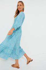 Exclusive Ocean Ditsy Isabel V Neck Dress