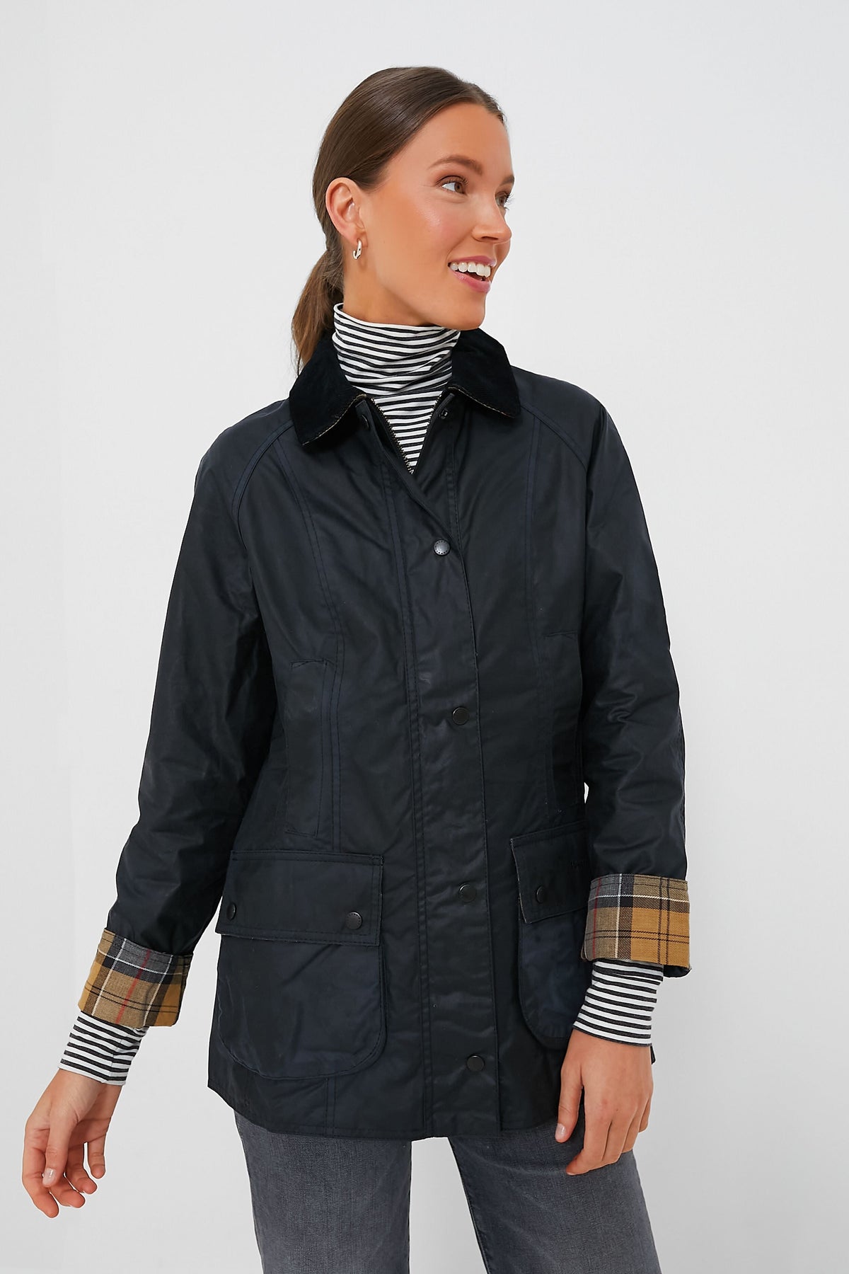 Navy Beadnell Wax Jacket