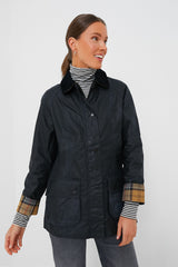 Navy Beadnell Wax Jacket