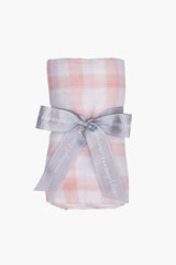 Pink Painted Gingham Swaddle
