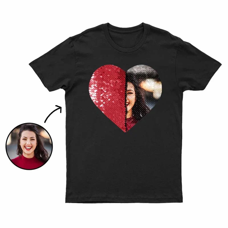 Custom Flip Sequin Hoodie (Heart)