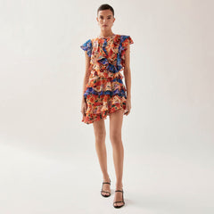 Lorette Print Floral Multicolor Mini Dress