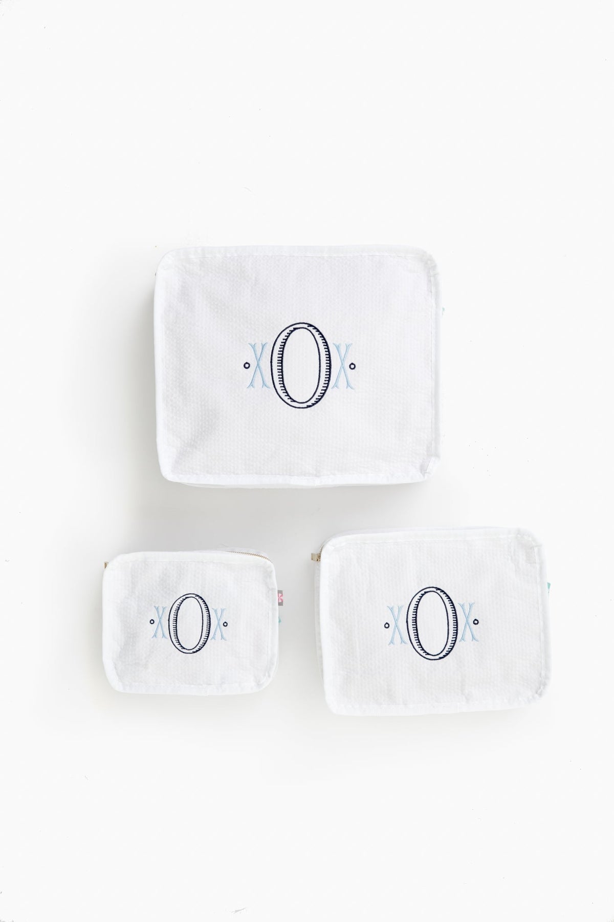 White Seersucker Travel Set