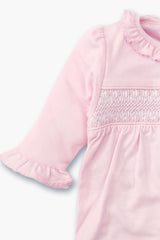 Pink Hand Smocked Footie