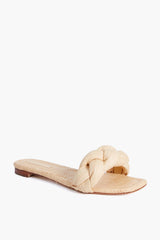 Natural Joanna Straw Braided Band Flat Sandal