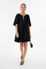 Black Finley Flutter Sleeve Dress