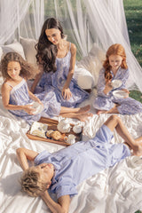 Kid's French Blue Seersucker Short Set