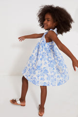 Roses in Blue Paperbag Ruffle Sundress