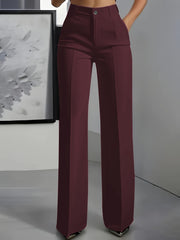 High waisted straight leg minimalist suit pants
