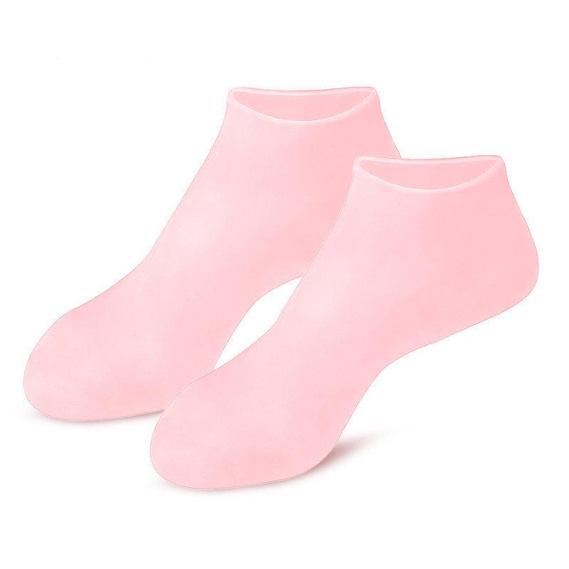 A pair of foot skin care elastic socks