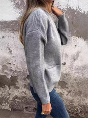 Round Neck Zipper Knitted Jacket