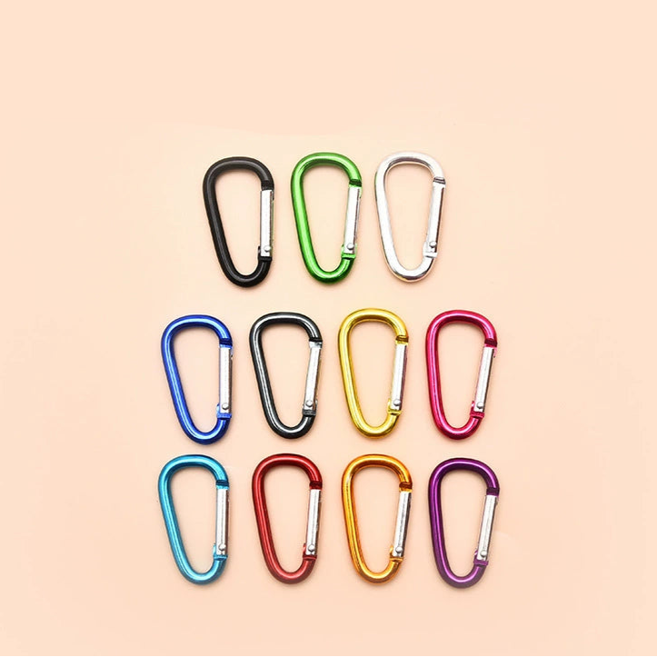 6pcs mixed color carabiners, key ring key chain hooks
