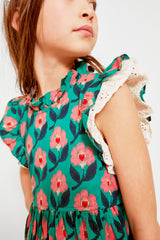 Green Ikat Floral Leila Dress