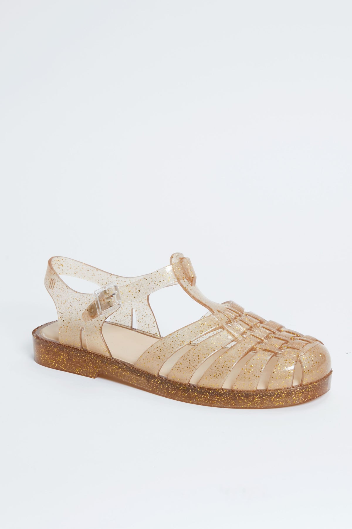 Gold Glitter Possession Sandals