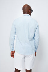 Cloud Chalk Stripe Stretch Oxford Shirt