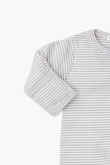 Gray Classic Rib Zipper Footie