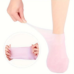 A pair of foot skin care elastic socks