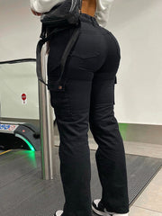 Curve Hugging High Waist Y2K Cargo Jeans