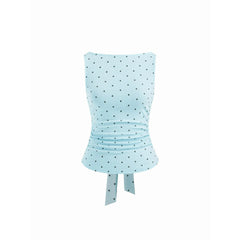 Summer Polka-Dot Backless Sleeveless Top with Tie Straps