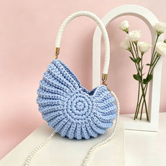 Hand-Crocheted Seashell Crossbody Bag