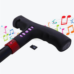Smart Walking Cane Crutch LED Light Safety Alarm