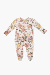 Dahlia Ruffle Zipper Footie