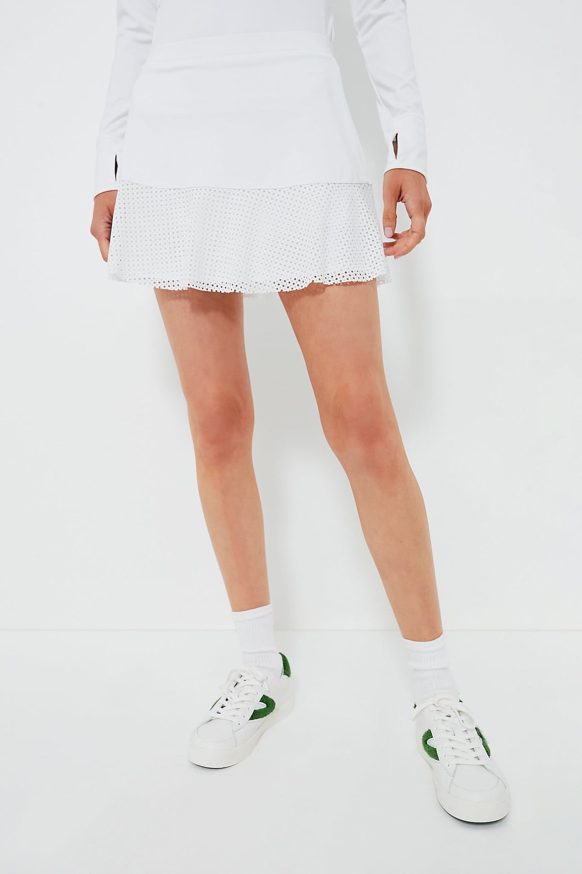 Ceramic White Eyelet Skort
