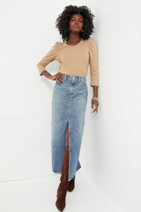 Tan Vesty Long Sleeve Crewneck