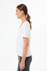 True White V Neck Tee