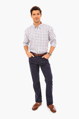 The Graduate in New Navy Sueded Twill (32 Inseam)