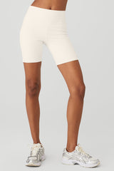 7 High-Waist Biker Short - Ivory