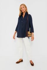 Navy Willow Blouse