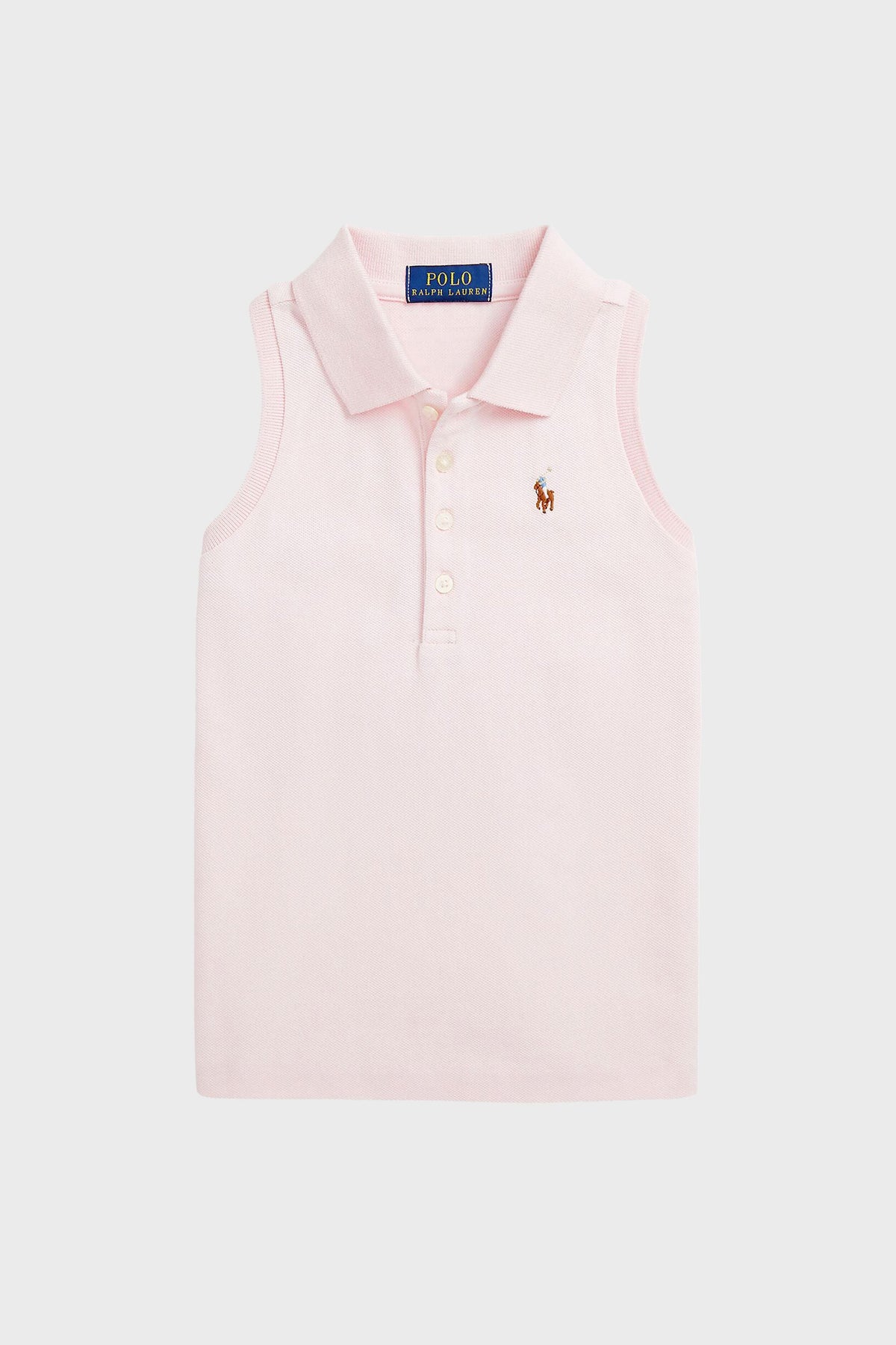 Girls Cotton Mesh Sleeveless Polo Shirt