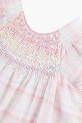 Pink and White Smocked Dress